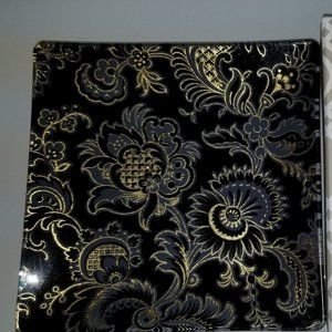 #2004 NIB Fringe Studio Black Gold Jacob Foil Tray